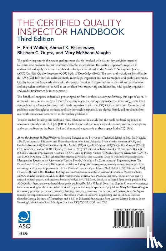 Walker, H Fred, Elshennawy, Ahmad K - The Certified Quality Inspector Handbook