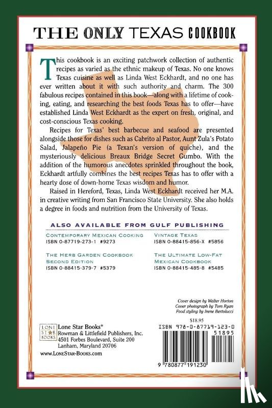 Eckhardt, Linda West - The Only Texas Cookbook