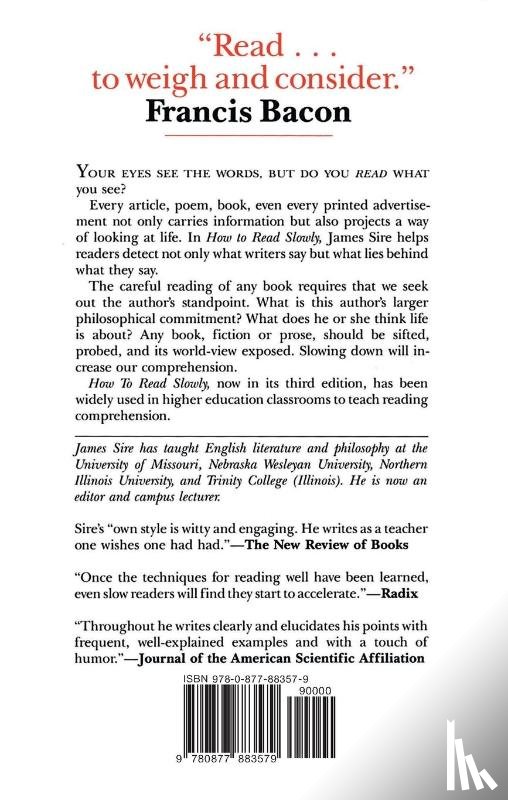 Sire, James W - How to Read Slowly