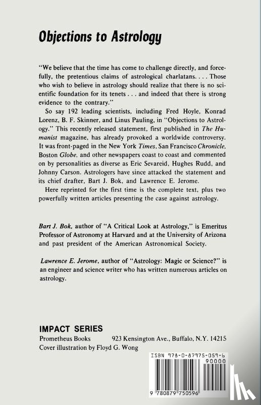 Bok, Bart J. - Objections to Astrology