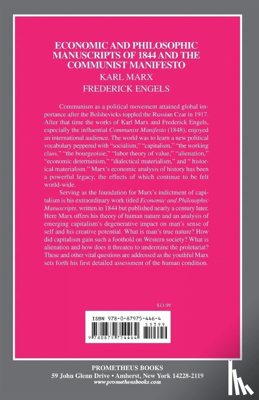 Marx, Karl - The Economic and Philosophic Manuscripts of 1844 and the Communist Manifesto