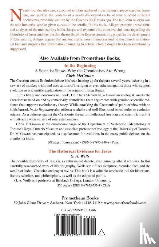 Allegro, John - The Dead Sea Scrolls and the Christian Myth