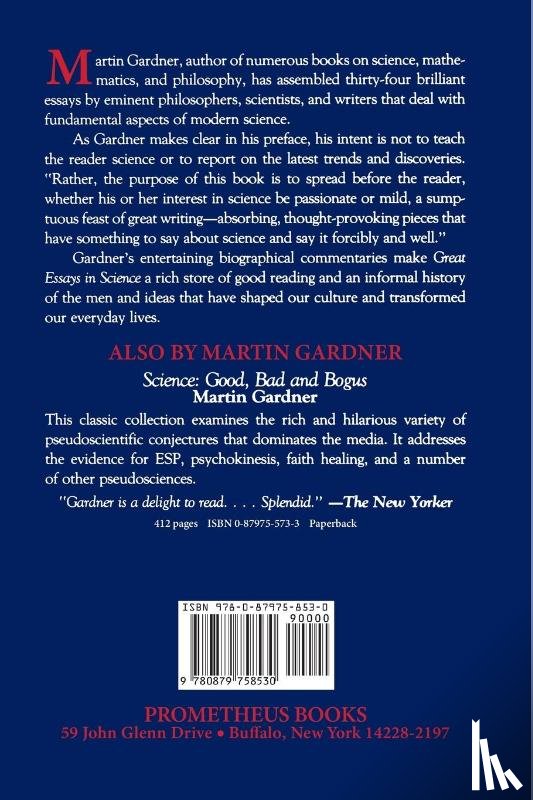 Gardner, Martin - Great Essays in Science
