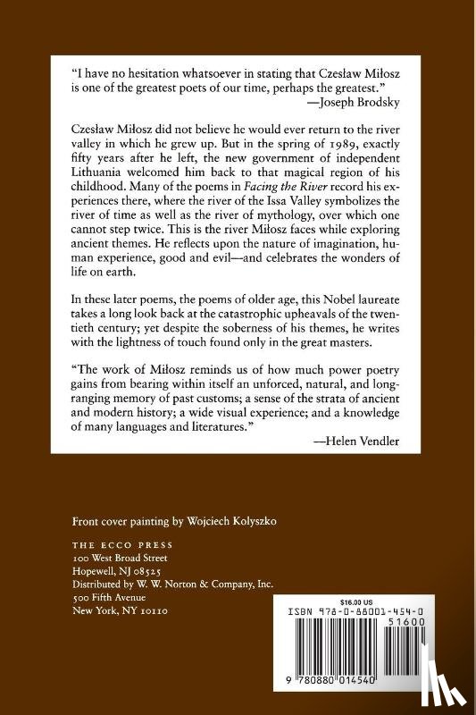 Milosz, Czeslaw - Facing The River