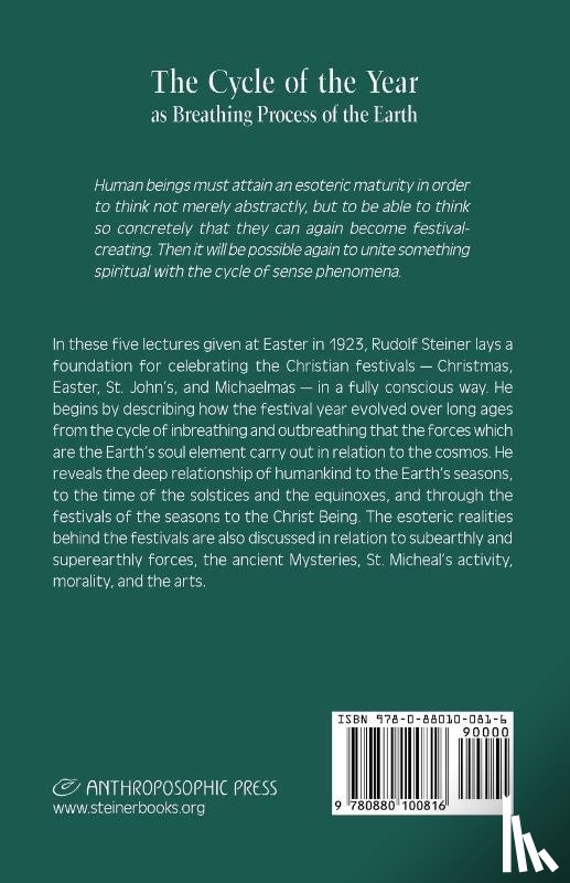 Steiner, Rudolf - The Cycle of the Year as Breathing-Process of the Earth