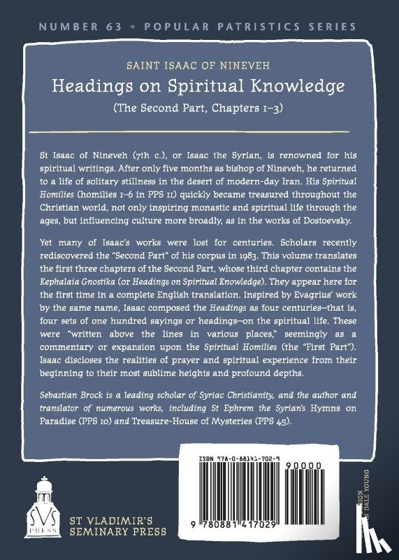 Isaac, Sebastian P - Headings on Spiritual Knowledge