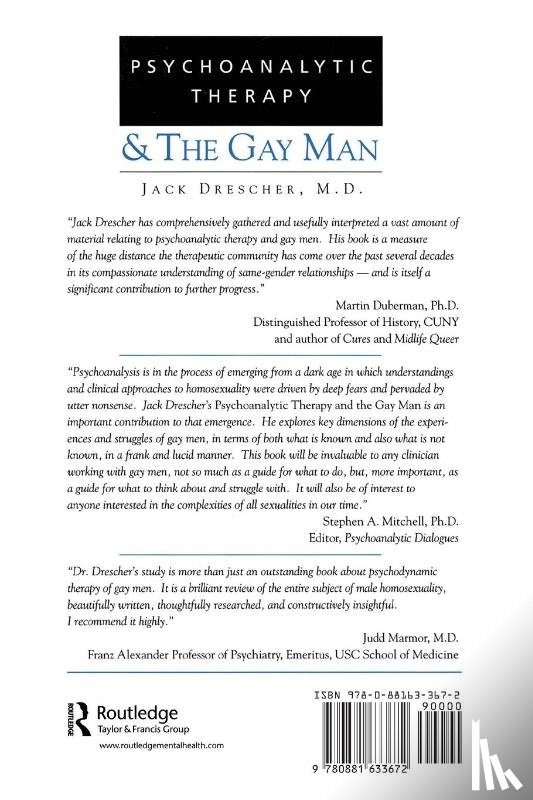 Drescher, Jack (New York University - Psychoanalytic Therapy and the Gay Man