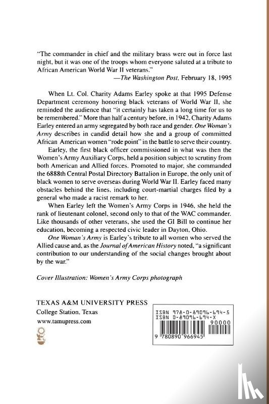 Earley, Charity Adams - One Woman's Army