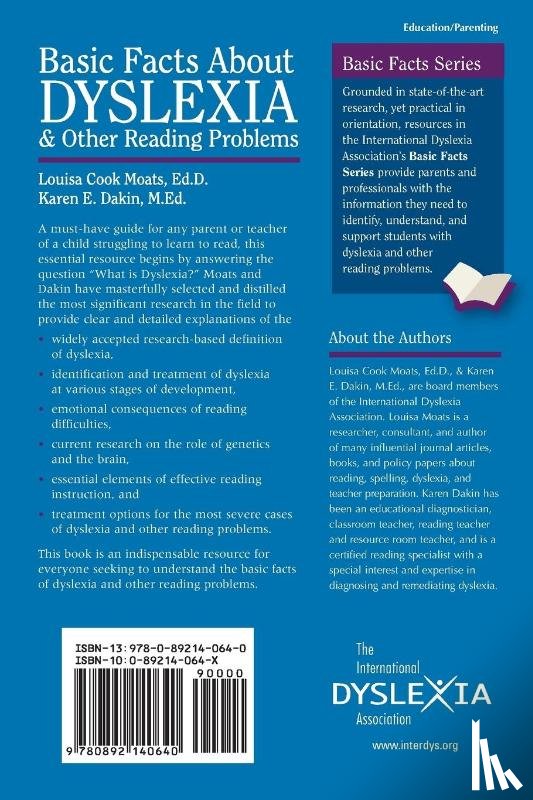 Moats, Louisa Cook, Dakin, Karen E. - BASIC FACTS ABT DYSLEXIA & OTH