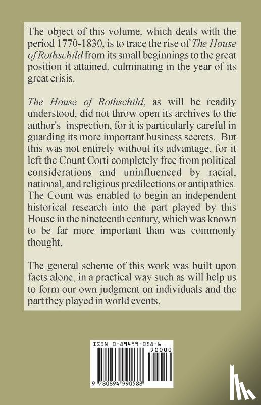 Corti, Count Egon Caesar - The Rise of the House of Rothschild