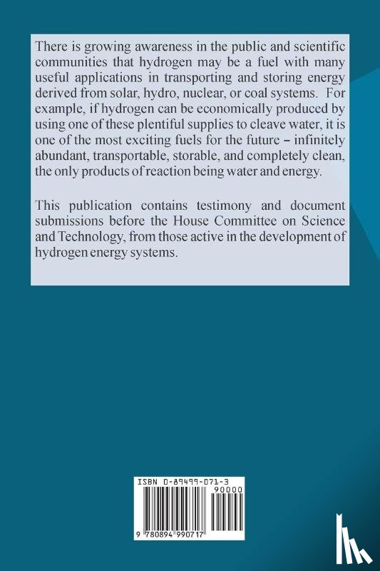 Committee on Science and Technology U S - Hydrogen Its Production and Energy Uses