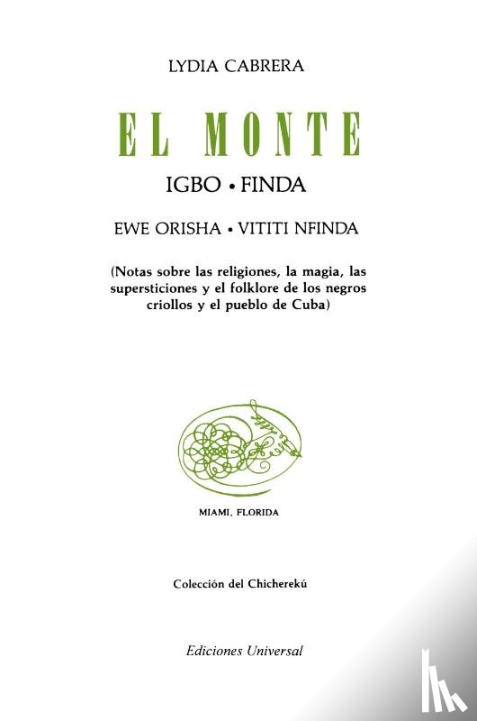 Cabrera, Lydia - El Monte