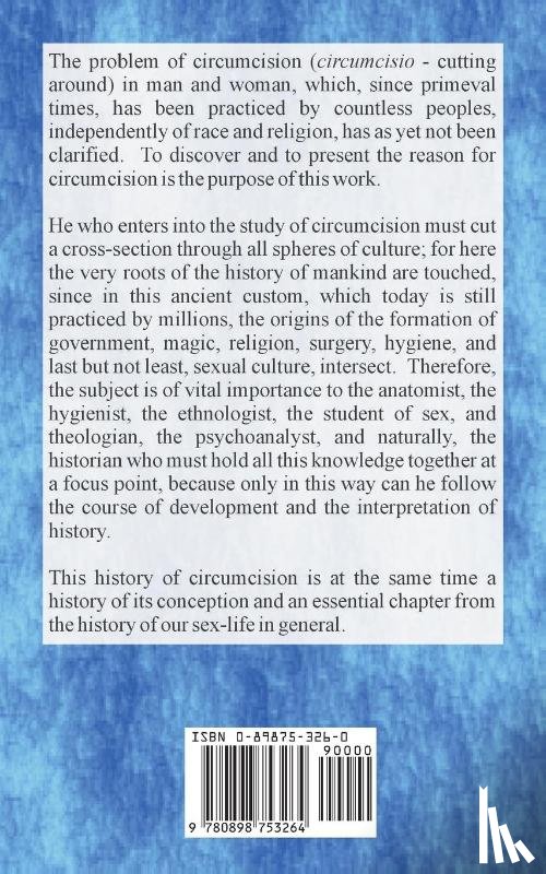 Bryk, Felix - Circumcision in Man and Woman