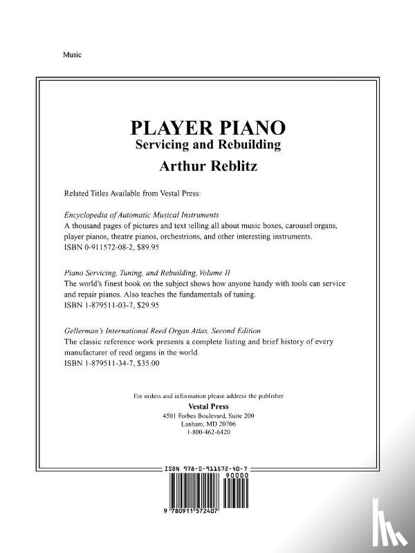 Reblitz, Arthur A. - Player Piano