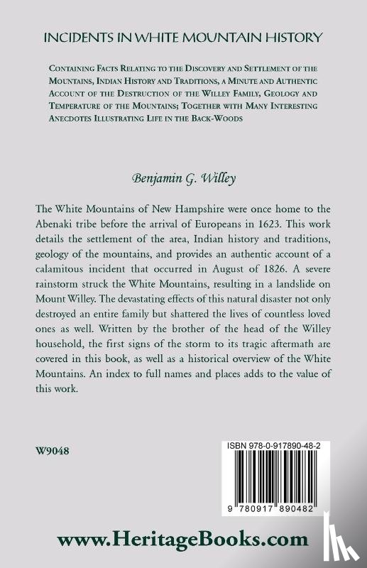 Willey, Benjamin - Incidents in White Mountain History