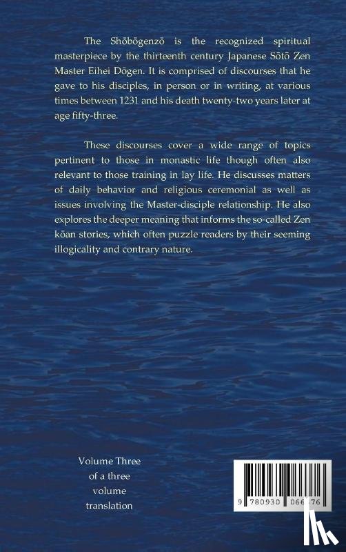 Dogen, Eihei - Shobogenzo - Volume III of III