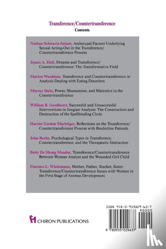  - Transference Countertransference (Chiron Clinical Series)