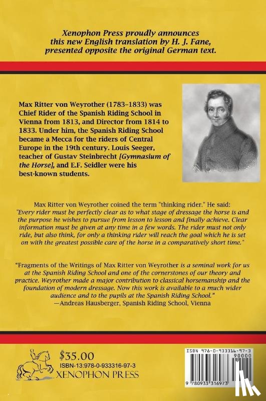 Max, Ritter Von Weyrother - Fragments from the writings of Max Ritter von Weyrother, Austrian Imperial and Royal Oberbereiter