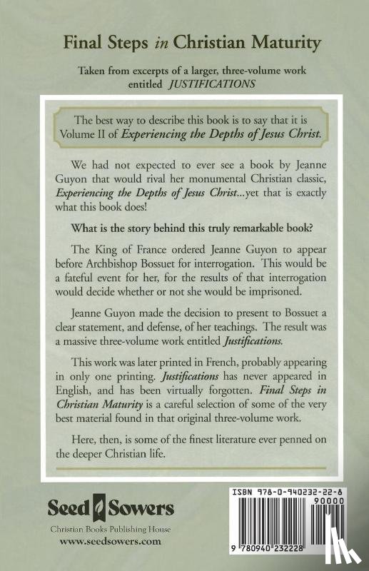 Guyon, J. - Final Steps:Christian Maturity