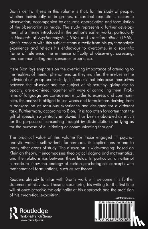 Bion, Wilfred R. - Attention and Interpretation