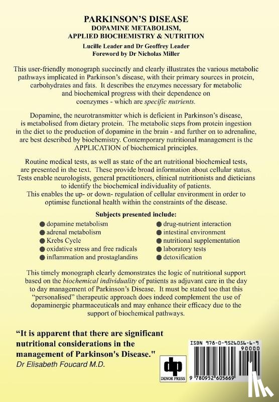 Leader, Lucille, Leader, Geoffrey - Parkinson's Disease Dopamine Metabolism, Applied Metabolism and Nutrition