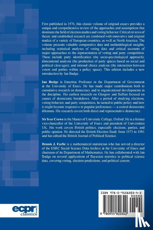 Budge, Ian, Crewe, Ivor, Farlie, Dennis - Party Identification and Beyond