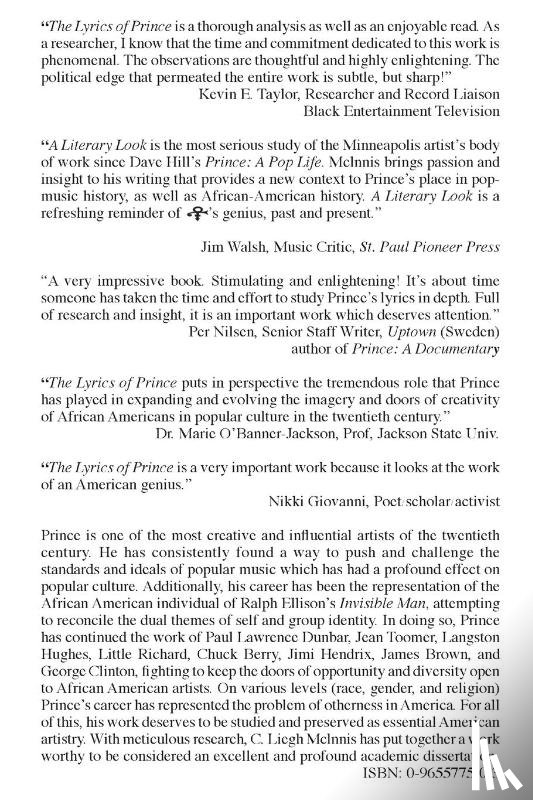 C. Liegh McInnis, McInnis - The Lyrics of Prince