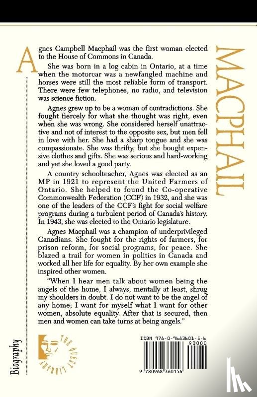 The Quest Library, Wyatt, Rachel - Agnes Macphail