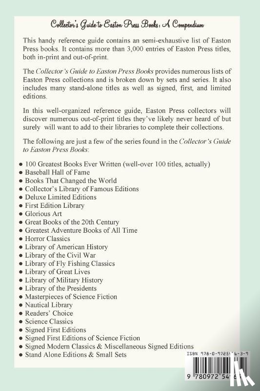 Blaker, Kimberly - Collector's Guide to Easton Press Books