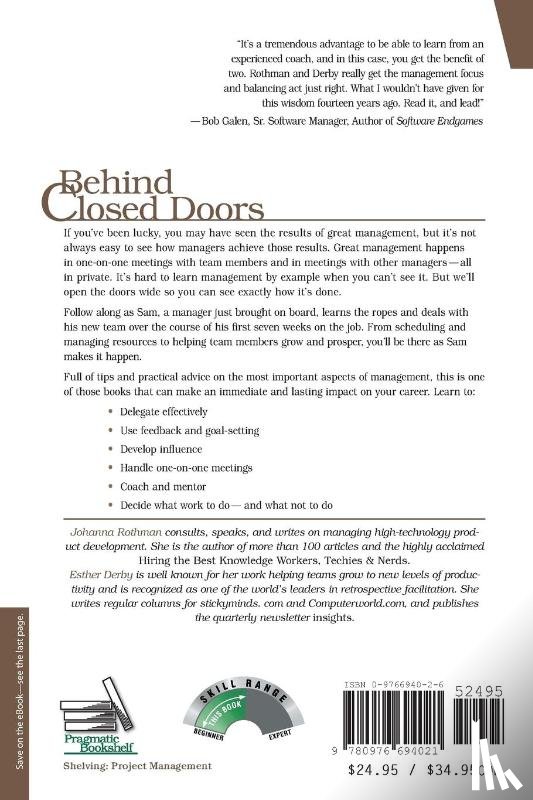 Rothman, Joanna - Behind Closed Doors - The Secret of Great Management