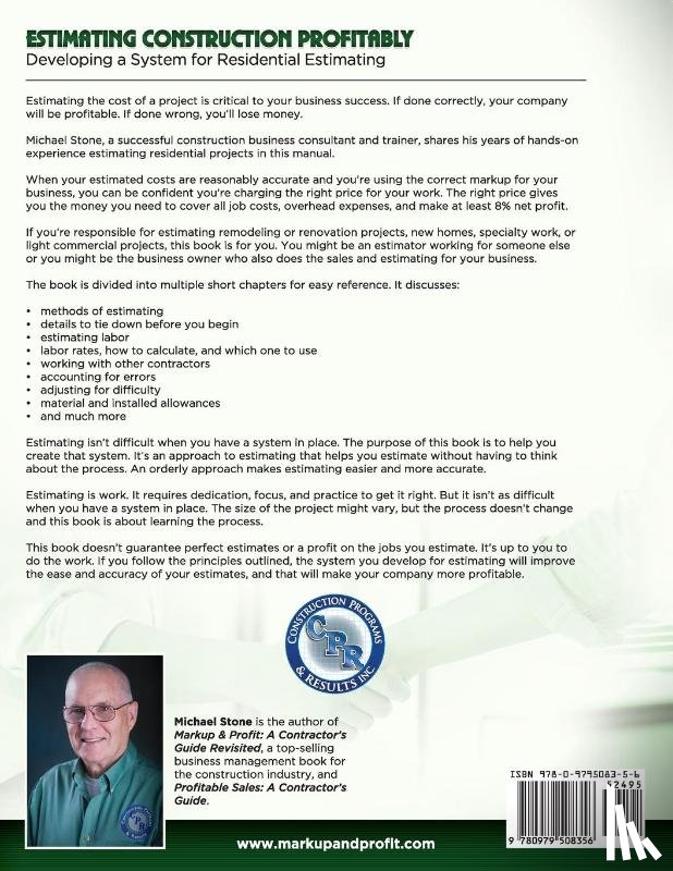 Stone, Michael C - Estimating Construction Profitably
