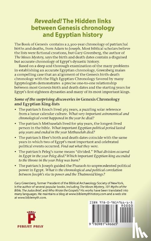 Greenberg, Gary - Genesis Chronology and Egyptian King-Lists