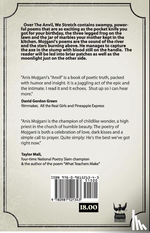 Mojgani, Anis - Over The Anvil We Stretch