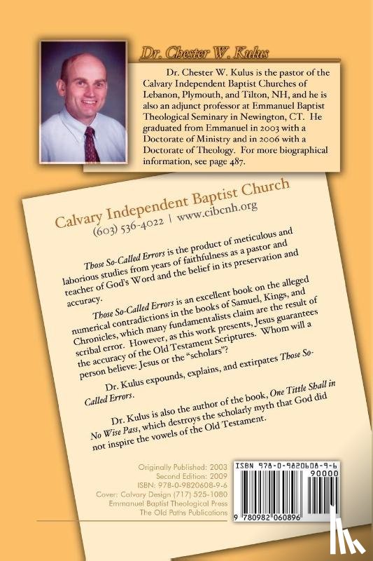 Kulus, Dr Chester W - Those So-Called Errors