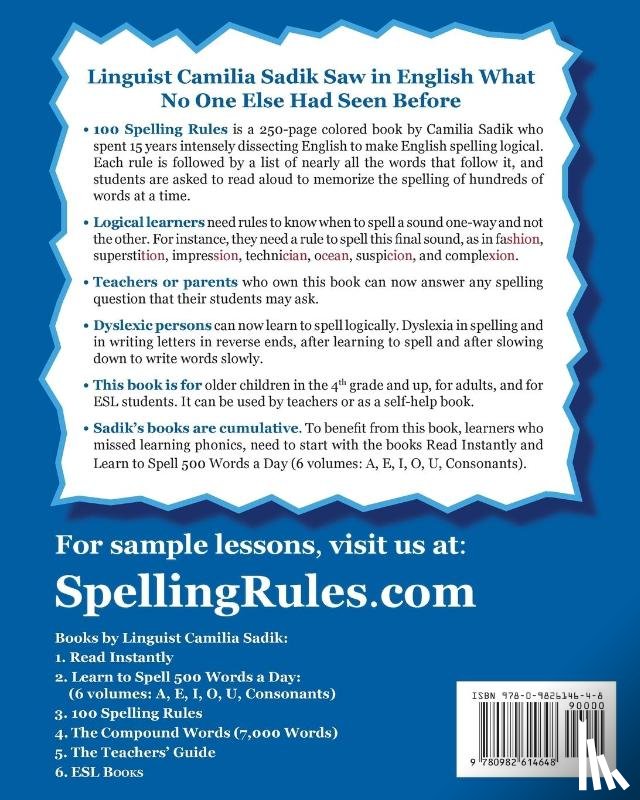 Sadik, Camilia - 100 Spelling Rules
