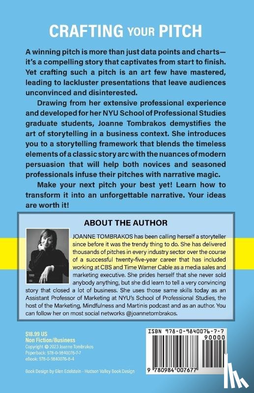 Tombrakos, Joanne - Crafting Your Pitch, A Storytelling Framework
