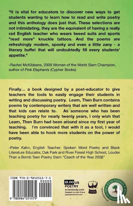Stafford, Tim, Brown, Derrick - Learn Then Burn, A Modern Poetry Anthology for the Classroom