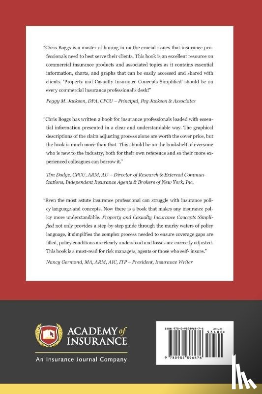 Boggs, Christopher J - Property and Casualty Insurance Concepts Simplified