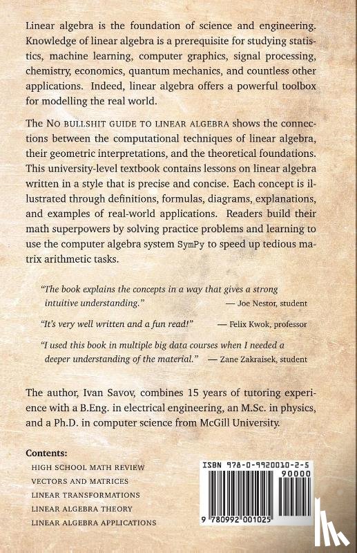 Savov, Ivan - No Bullshit Guide to Linear Algebra