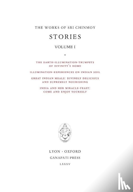 Chinmoy, Sri - Stories I