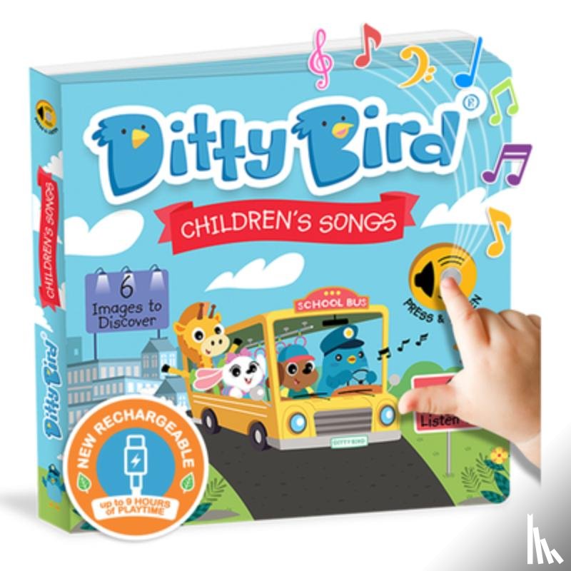 Ditty Bird - Ditty Bird Children's Songs Interactive Musical Book for Toddlers 1- 3 Nursery Rhymes Musical Books Wheels on the Bus