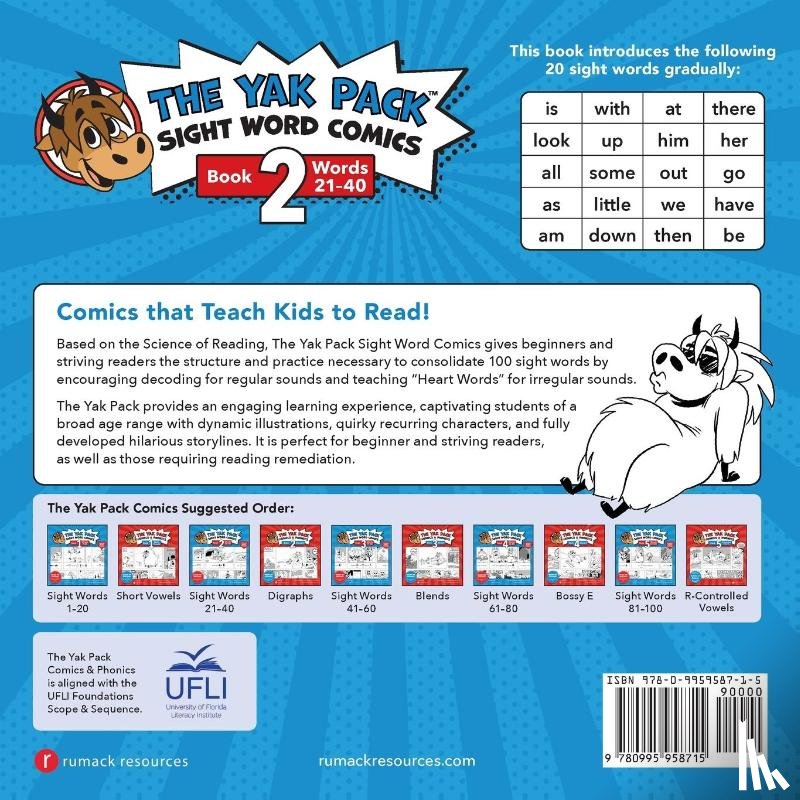 Muscovitch, Susan - The Yak Pack: Sight Word Comics: Book 2: Comic Books to Practice Reading Dolch Sight Words (21-40)