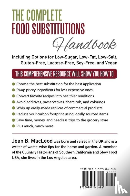 MacLeod, Jean B - The Complete Food Substitutions Handbook