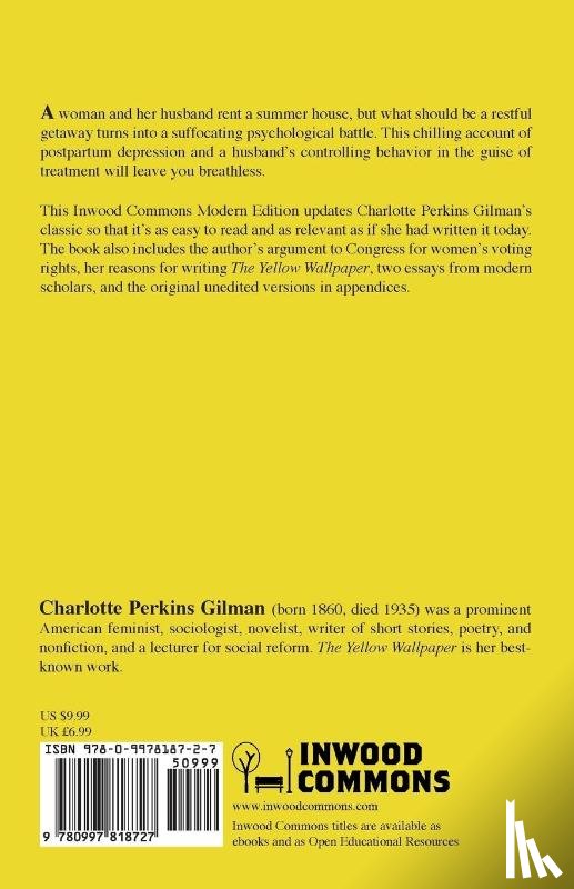 Perkins Gilman, Charlotte - The Yellow Wallpaper