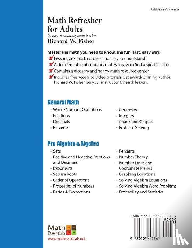 Fisher, Richard W - Math Refresher for Adults