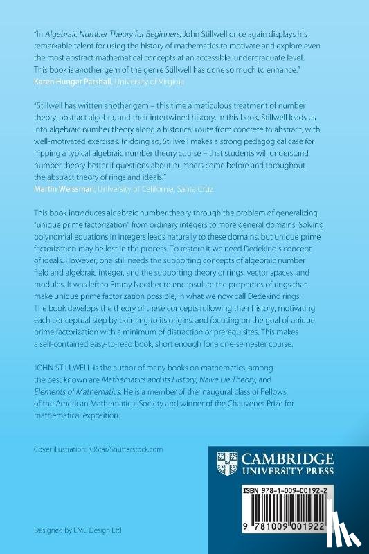 Stillwell, John (University of San Francisco) - Algebraic Number Theory for Beginners
