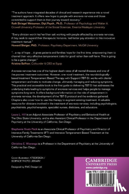 Hill, Laura L. (Ohio State University), Knatz Peck, Stephanie (University of California, Wierenga, Christina E. (University of California - Temperament Based Therapy with Support for Anorexia Nervosa