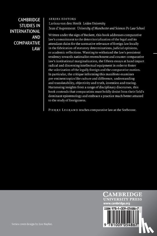 Legrand, Pierre - Negative Comparative Law
