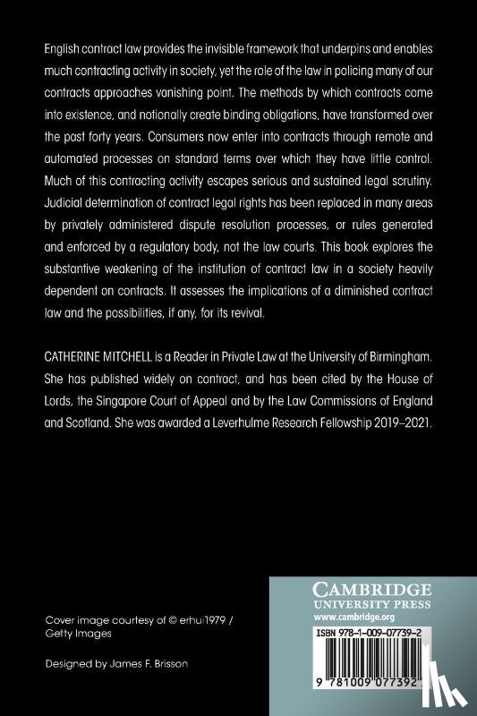 Mitchell, Catherine (University of Birmingham) - Vanishing Contract Law
