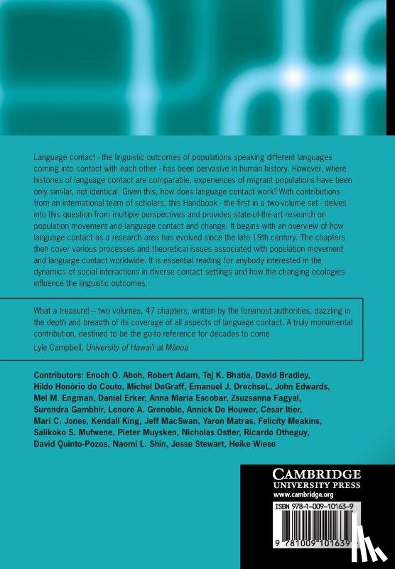  - The Cambridge Handbook of Language Contact